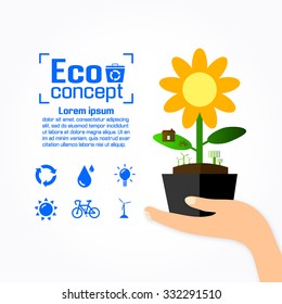 Ecology concept. save world vector illustration