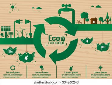 Ecology concept. save world vector illustration