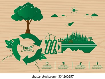 Ecology concept. save world vector illustration