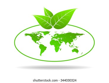 Ecology concept with Save World, Vector illustration