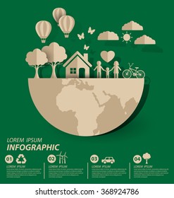 Ecology concept. save world vector illustration.