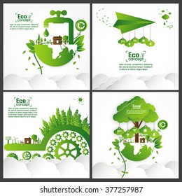 Ecology concept. save world vector illustration