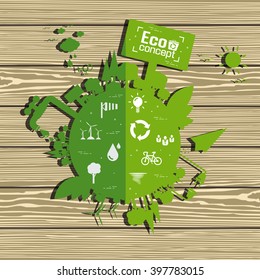 Ecology concept. save world vector illustration