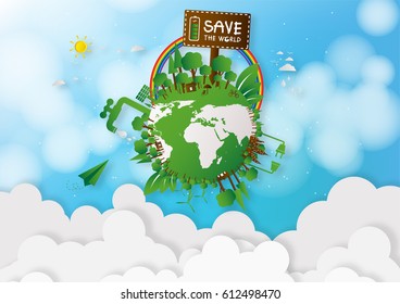 Ecology concept. save world vector illustration