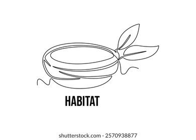 Ecology concept. Single line draw design vector graphic illustration.	
