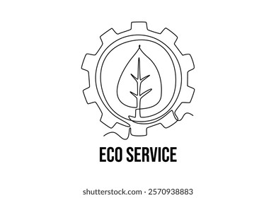 Ecology concept. Single line draw design vector graphic illustration.	