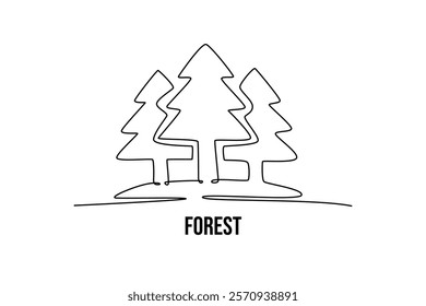 Ecology concept. Single line draw design vector graphic illustration.	