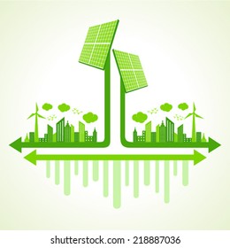 Ecology concept solar panel - vector illustration