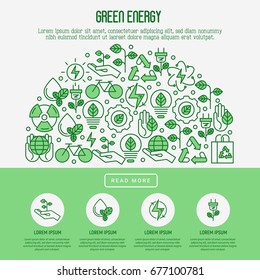 Ecology concept with thin line icons for environmental, recycling, renewable energy, nature. Vector illustration.