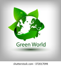 Ecology concept vector design, green world natural