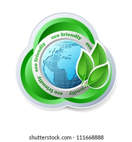 Ecology concept vector icon with globe