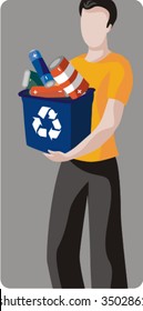 Ecology concept vector illustration series. Waste recycling.