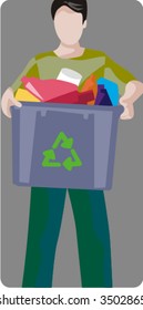 Ecology concept vector illustration series. Waste recycling.