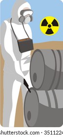 Serie de ilustraciones vectoriales de concepto de ecología. Radiación.