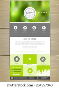 Ecology concept Web site design. Corporate identity.  