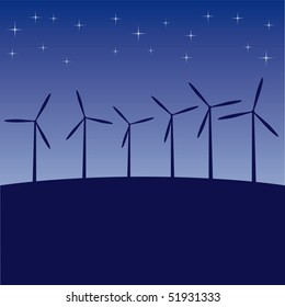 ecology concept: wind-driven generators vector illustration