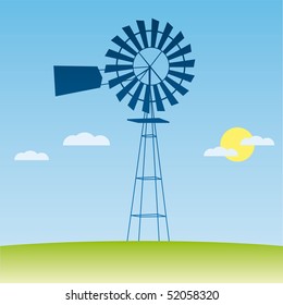 ecology concept: wind-driven generators vector illustration