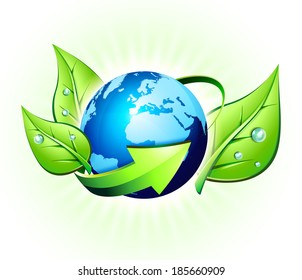 ecology concept in the world - Europe, elements of this image furnished by NASA  