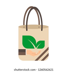 Ecology concept,eco-friendly fabric bag ideas.Vector illustration
