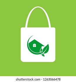 Ecology concept,eco-friendly fabric bag ideas.Vector illustration