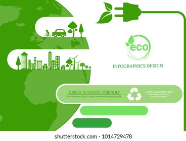 Ecology connection  concept background . Vector infographic illustration