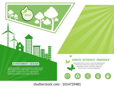 Ecology connection  concept background . Vector infographic illustration