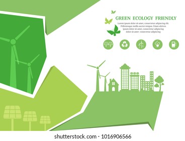 Ecology connection  concept background . Vector infographic illustration
