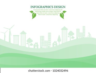 Ecology connection  concept background . Vector infographic illustration