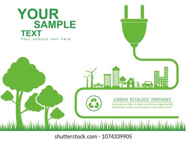 Ecology connection  concept background . Vector infographic illustration