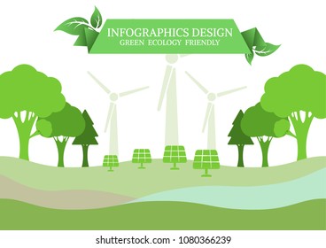 Ecology connection  concept background . Vector infographic illustration
