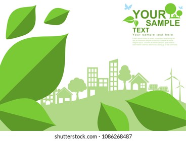 Ecology connection  concept background . Vector infographic illustration