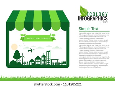 Ecology connection  concept background . Vector infographic illustration