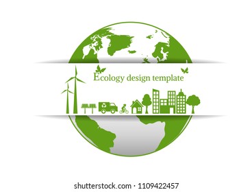 Ecology connection  concept background . Vector infographic illustration