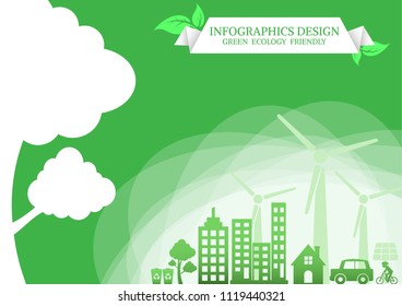 Ecology connection  concept background . Vector infographic illustration