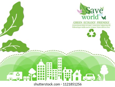 Ecology connection  concept background . Vector infographic illustration