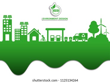 Ecology connection  concept background . Vector infographic illustration
