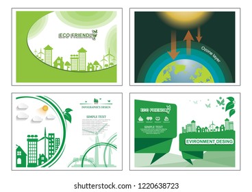 Ecology connection  concept background  Vector infographic illustration