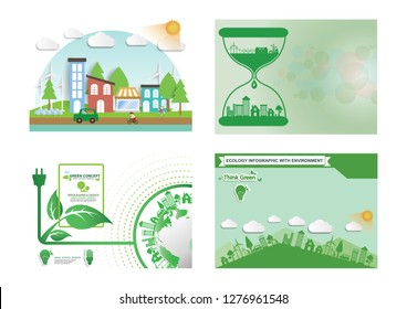 Ecology connection  concept background  Vector infographic illustration