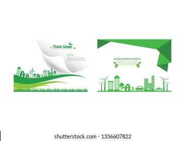 Ecology connection  concept background . Vector infographic illustration