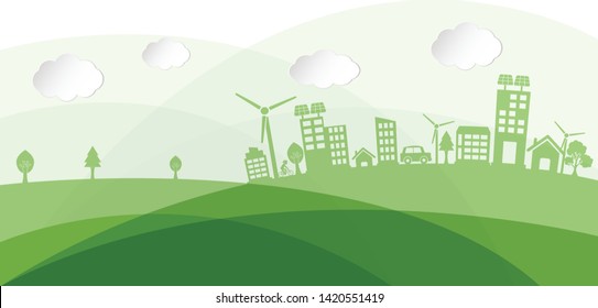 Ecology connection  concept background . Vector infographic illustration