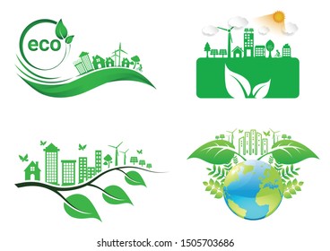 Ecology connection  concept background . Vector infographic illustration