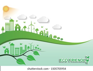 Ecology connection  concept background . Vector infographic illustration