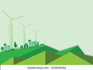 Ecology connection  concept background . Vector infographic illustration