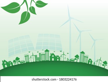 Ecology connection  concept background . Vector infographic illustration