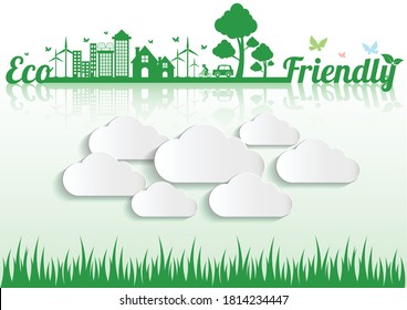 Ecology connection  concept background . Vector infographic illustration