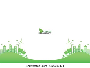 Ecology connection  concept background . Vector infographic illustration