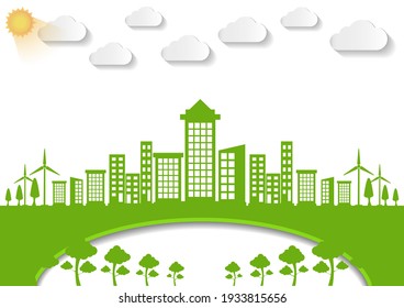 Ecology connection concept background .Vector infographic illustration