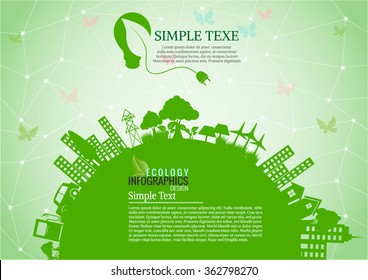 Ecology connection concept background .Vector infographic illustration