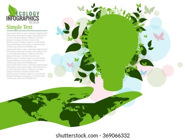 Ecology connection concept background .Vector infographic illustration