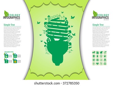 Ecology connection concept background .Vector infographic illustration
